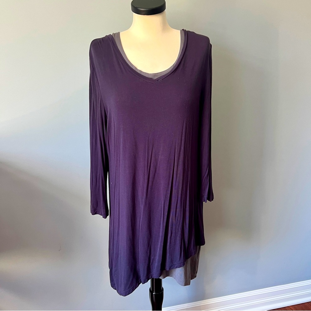 LOGO by Lori Goldstein Layers "Twins" Asymetrical Hem Tunic & Tank Set Size M
